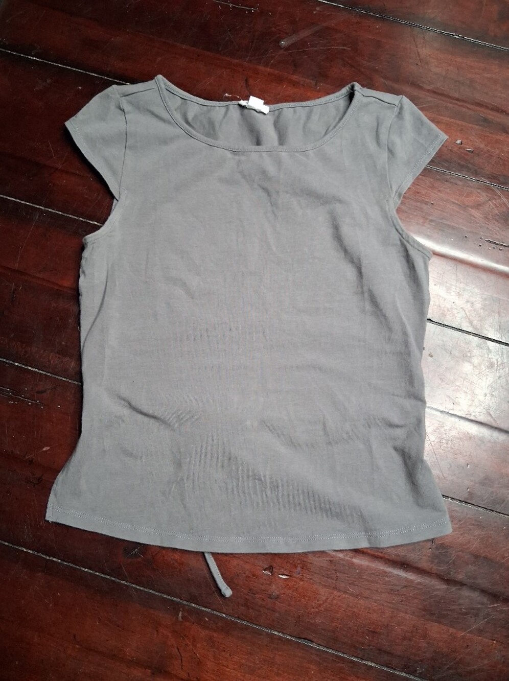 Garage Gray Scoop Neck Short Sleeve Tee